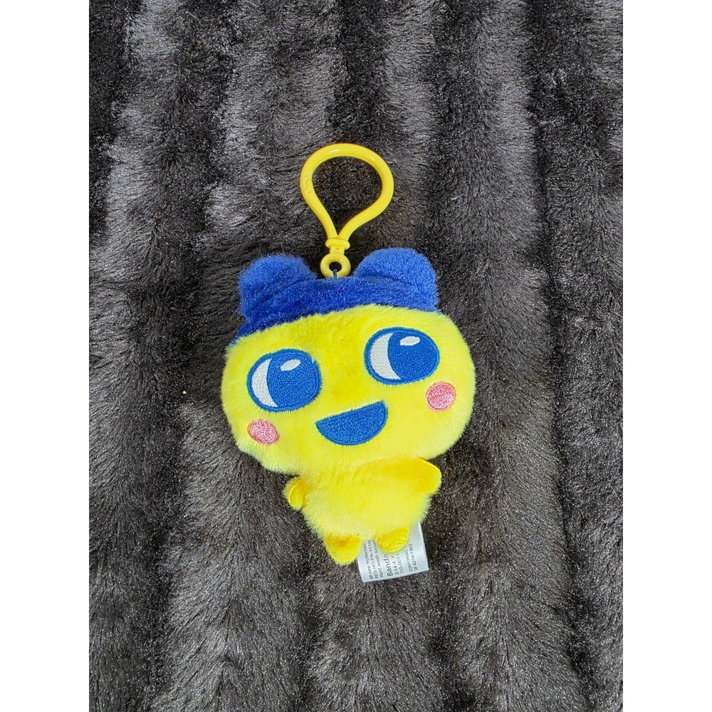 Bandai Tamagotchi Chibi Plush Mametchi Keychain Yellow Blue Clip On 90801